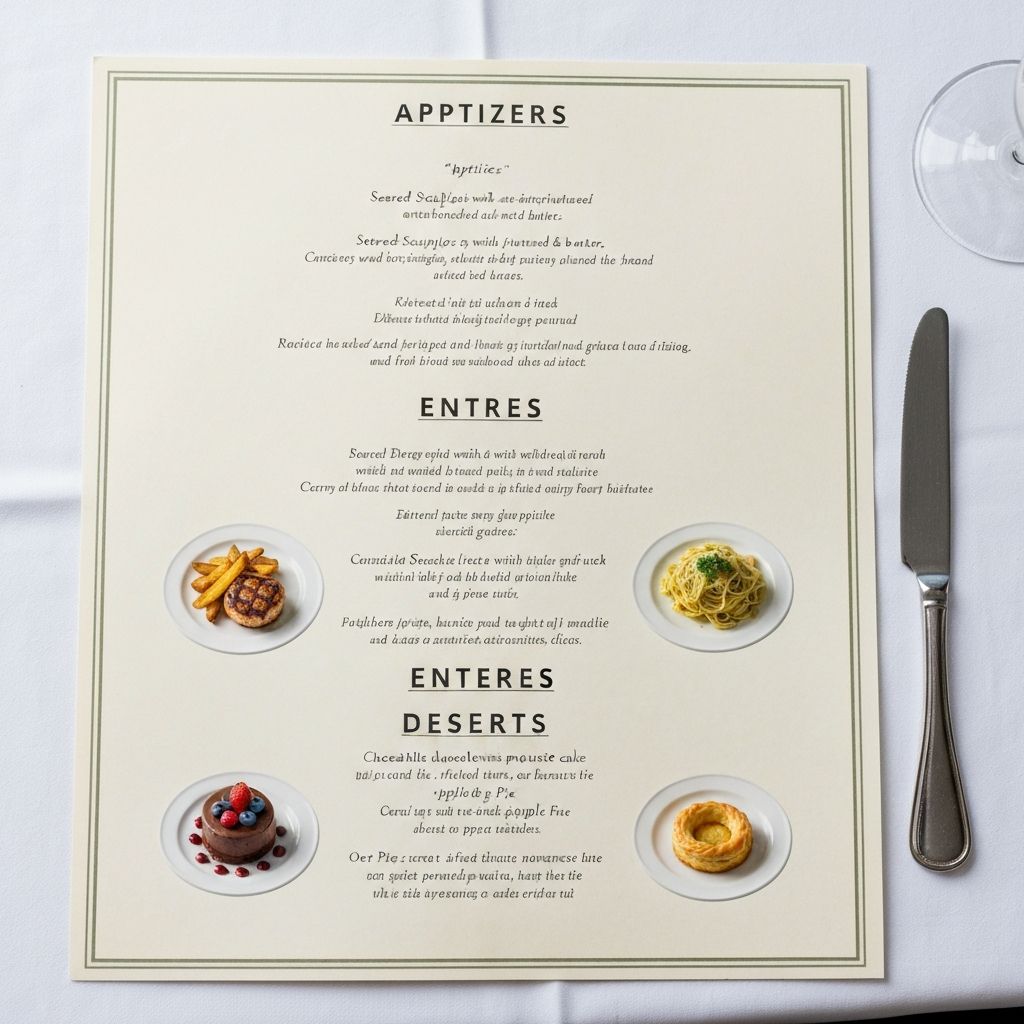 Papiamento Restaurant menu